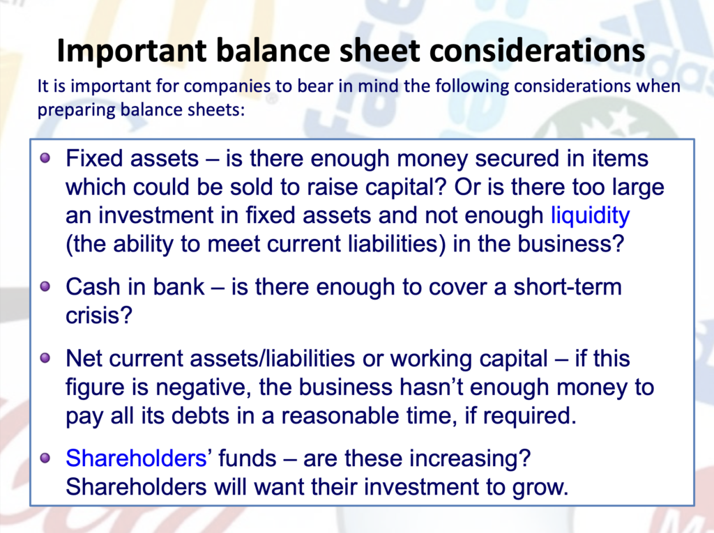 Accounts Presentation Notes